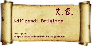 Köpesdi Brigitta névjegykártya