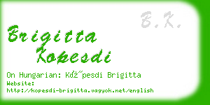 brigitta kopesdi business card